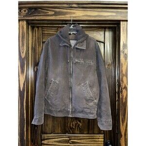 Columbia Women’s Canvas Utility Jacket Hooded Brown Heavy Sz L Cottagecore